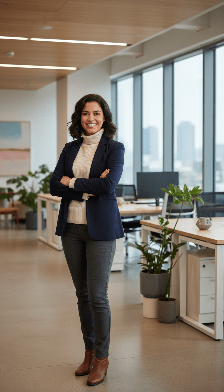 diverse professionals collaborating around a table in a modern office